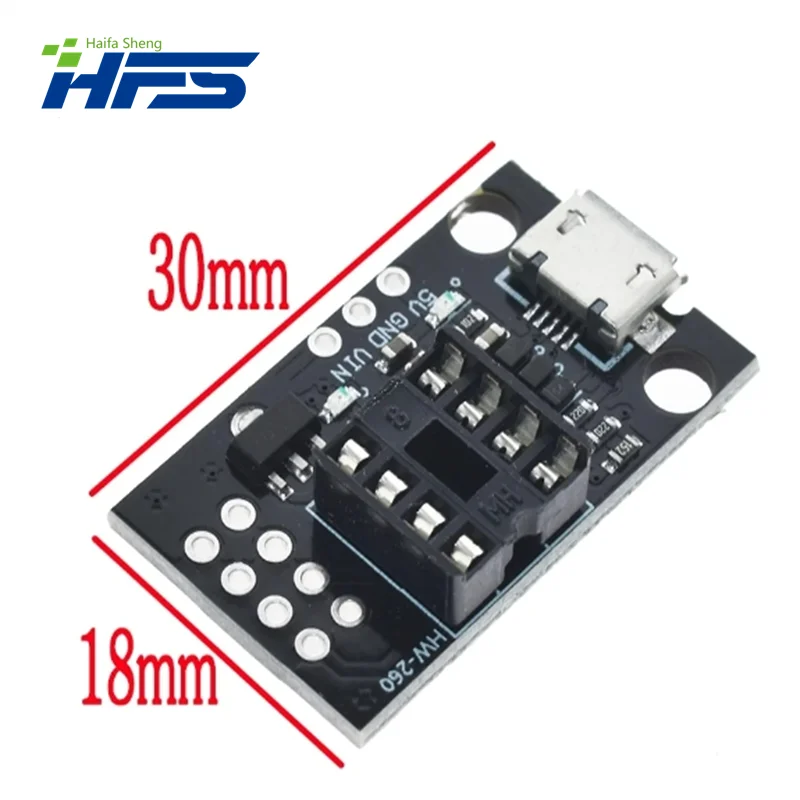 ATtiny13A / ATtiny25 / ATtiny45 / ATtiny85 papan Bare pemrograman pengembangan ATTINY yang dapat dicolokkan