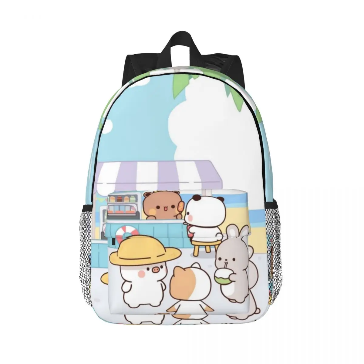 Lindo oso Panda Bubu Dudu nuevo patrón de moda bolso escolar estampado mochila ligera 15 pulgadas