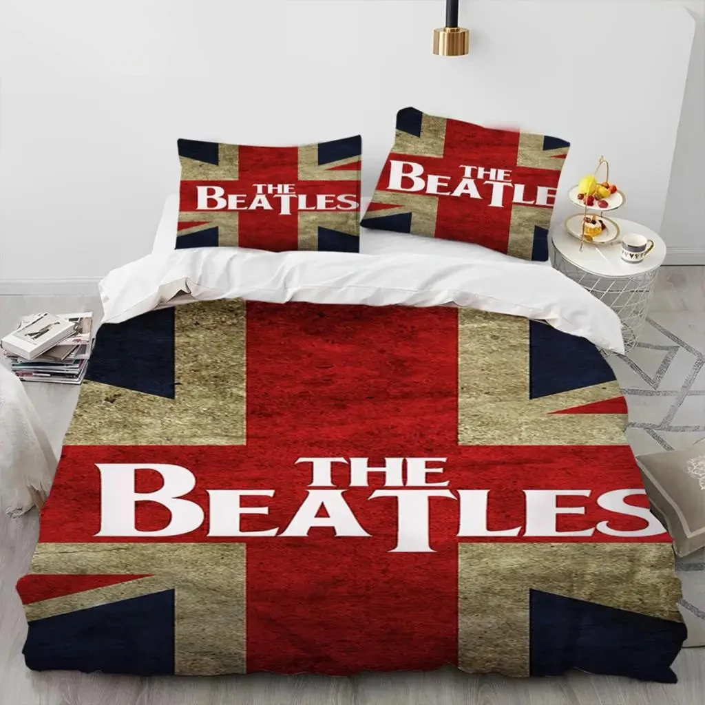 

3D Print B-Beatles Rock Bedding Set Double Twin King Duvet Cover Comforter Pillowcase Boys Girls Adults Bedroom