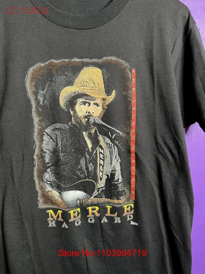 Merle Haggard Legend Continues Tour Short Unisex T-Shirt Cotton Full Size