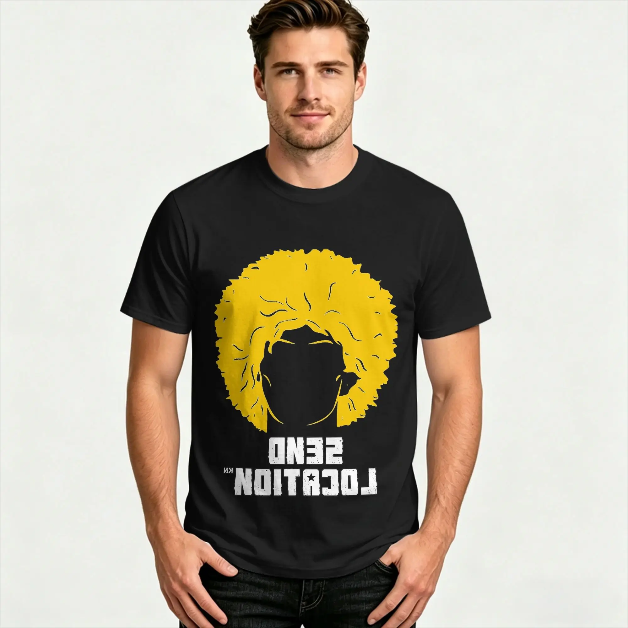 Men Khabib Nurmagomedov Send Me Location T-Shirts  Pure Cotton Tops Summer Crewneck Harajuku Custom Logo Tee Shirt