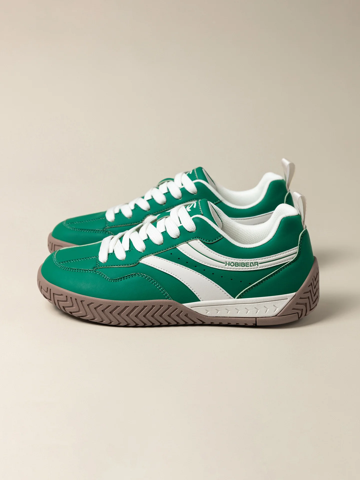 HOBIBEAR Sneakers mit breiter Zehenbox, Unisex, Kunstleder, Walkingschuhe, Retro, bequem, leicht, rutschfest, Schnürschuhe – Detail 4