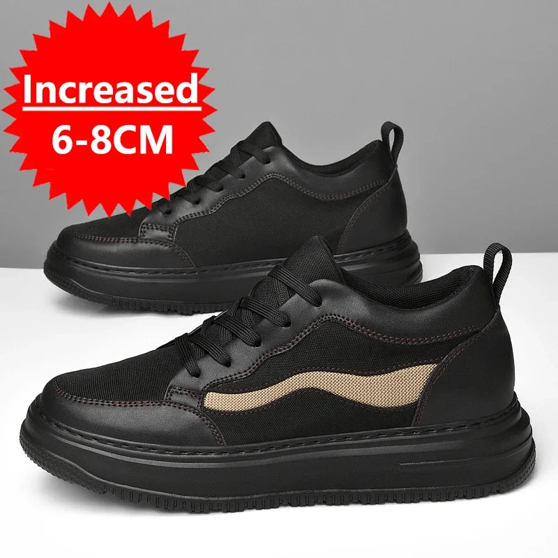 Men's Large Size New Inner Height Increasing 8CM Shoes Men's Breathable and Comfortable  Shoes Men's Sports Shoes Casual Sneaker
