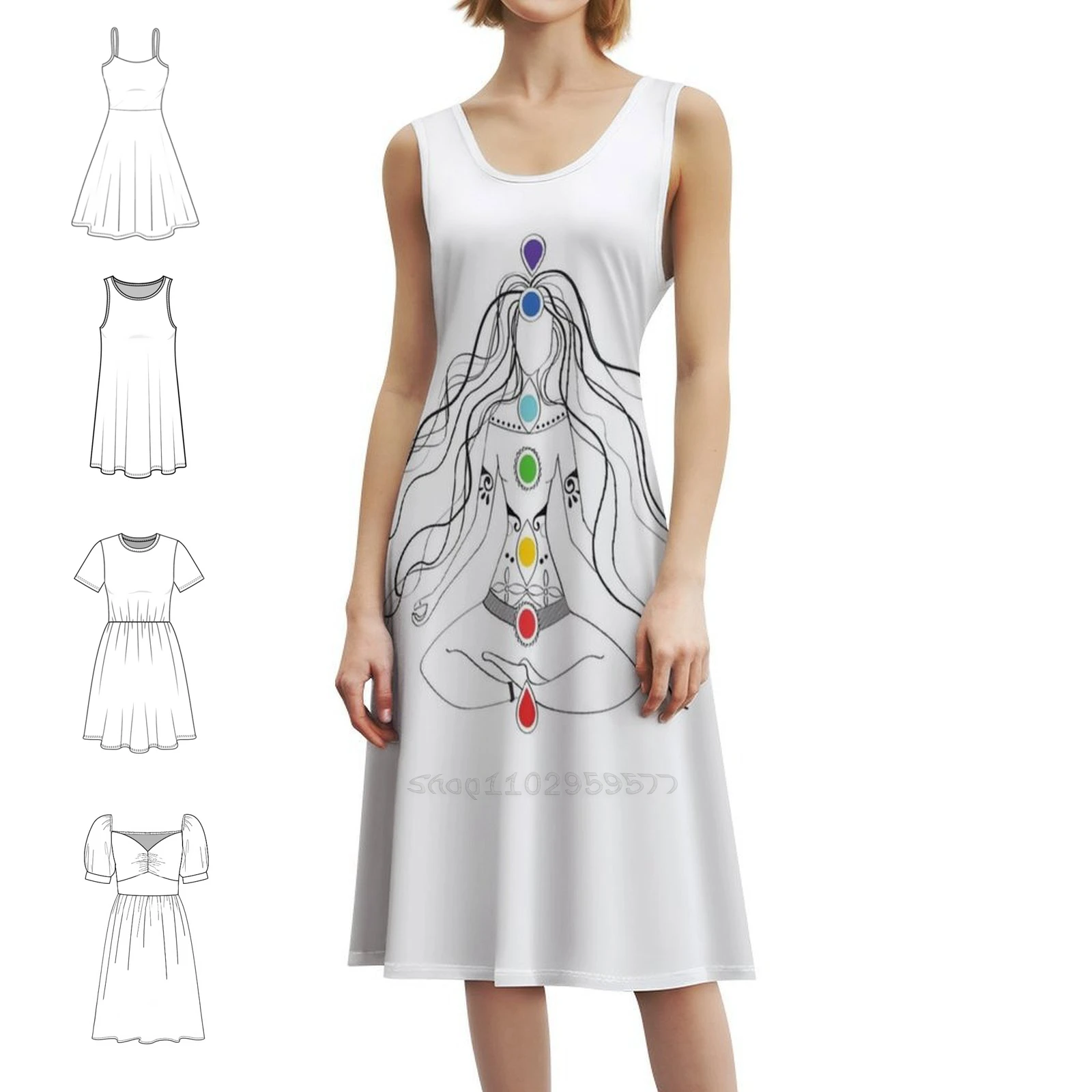 

Metitation Sexy Vacation Dress For Women Beach Party Birthday Mini Dress MeditaO Yoga Mandala Reiki Peace Paz Dress