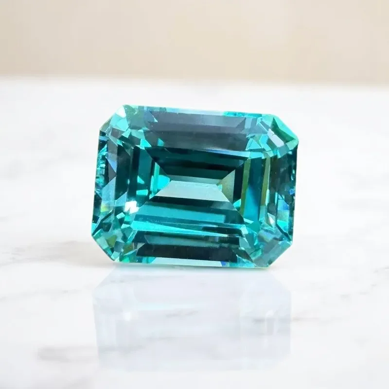 

Выращенный в лаборатории сапфир Параиба изумрудной огранки VVS1, подвески из драгоценных камней, сделай сам, для изготовления ювелирных изделий, материалы на выбор, сертификат AGL