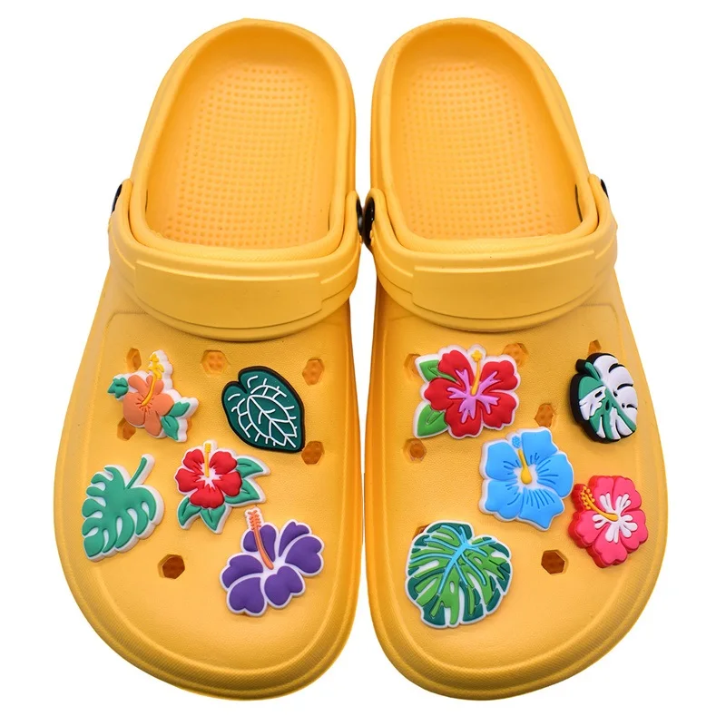 Breloques de chaussures à fleurs tropicales, épingle pour décoration de chaussures, cadeaux de fête de noël pour enfants et adultes, nouvel arrivage, offre spéciale