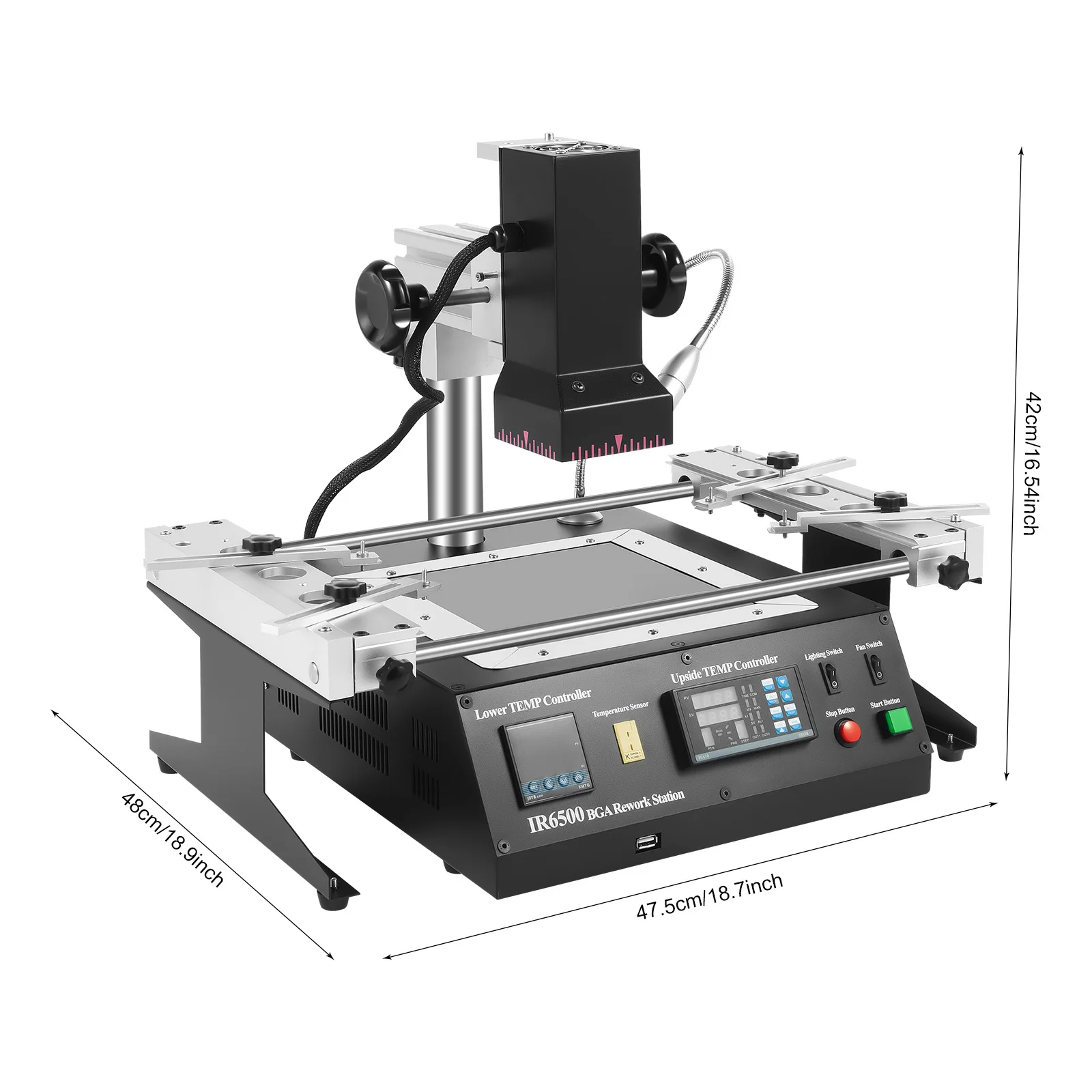IR6500 BGA Rework Station， IR Welding Workstation Upper & Bottom Heating with USB Connect，for PCB Motherboard Repair