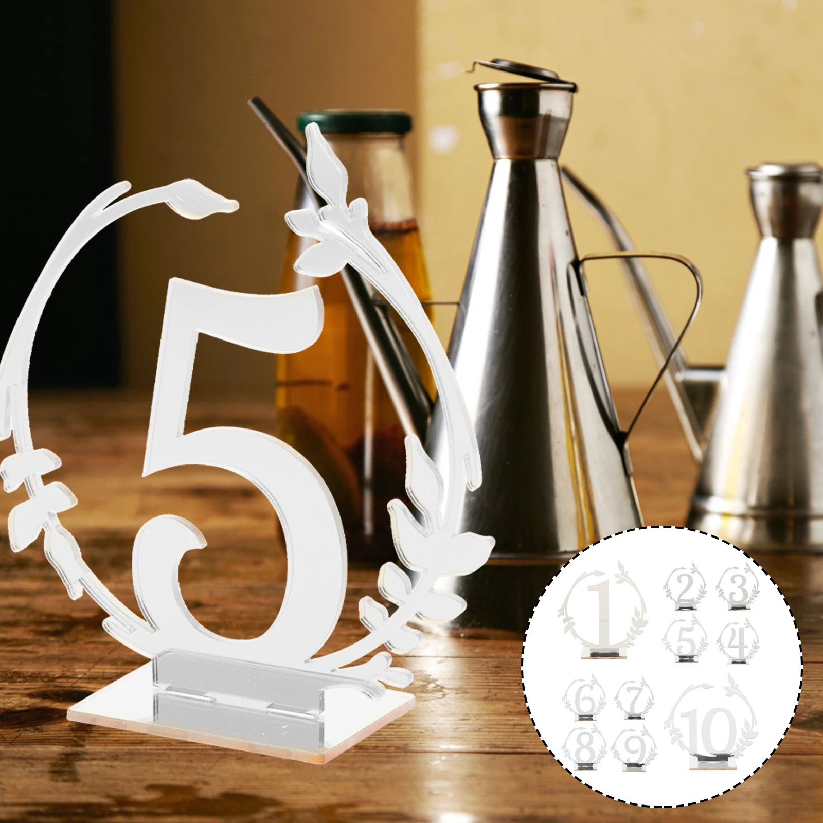 

10Pcs Acrylic Table Sign Number Plate Wedding Decor Reserved Seating Holder Reserved Signs Acrylic Table Signs