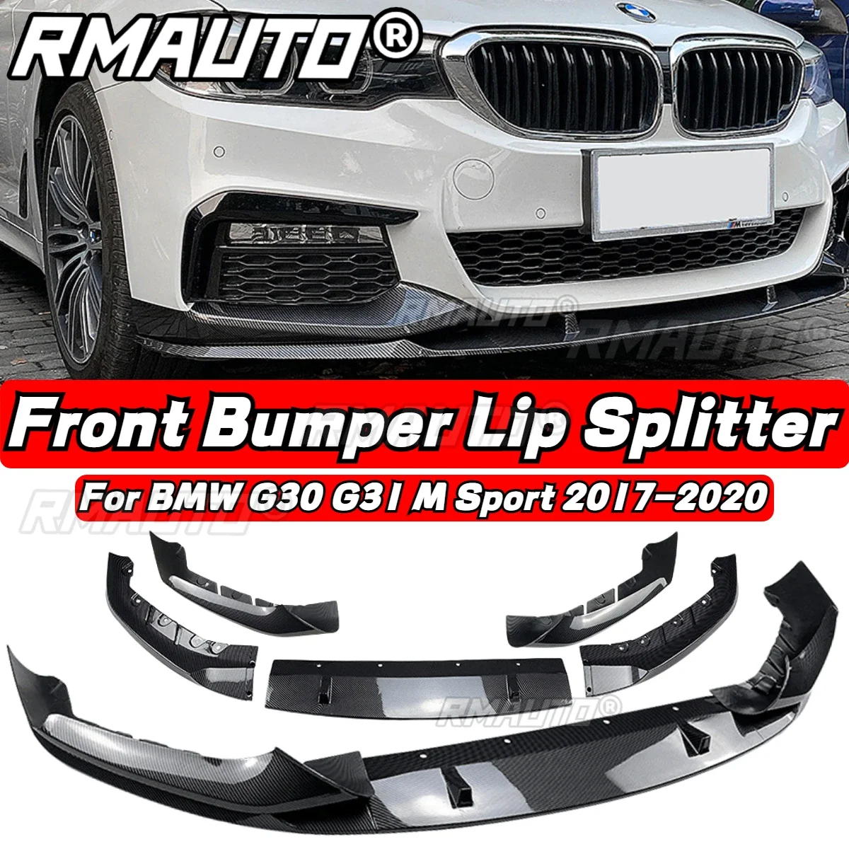 

For G30 Front Splitter Car Bumper Lip Spolier Diffuser Winglet Aprons Guard Cover Body Kit for BMW G30 G31 M Sport 2017-2020