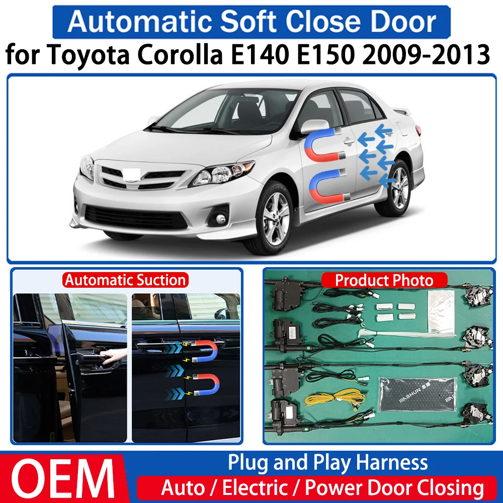 for Toyota Corolla E140 E150 2009-2013 Car Automatic Soft Close Door Electric Suction Kit Auto Power Closing System Plug＆play
