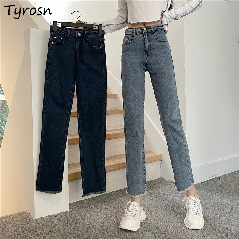 Jeans Women All-match Fashion Comfortable Korean Style Lady Streetwear Warm Simple High Quality Popular Cool Chic Spring Teens