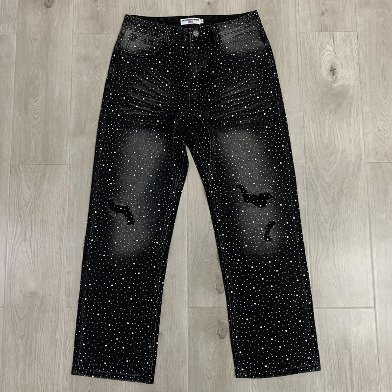 

26SS New High Street Fashion Trend Men's Women's Loose Straight Denim Pants Vale Pants American Retro Style Pants