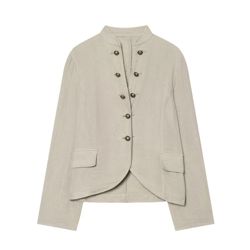 

Women's Blazer Coat 2026 New Fashion Spring Summer Simple-Style Buttoned Blazer for Women Comfort Chic Personality Female Blazer