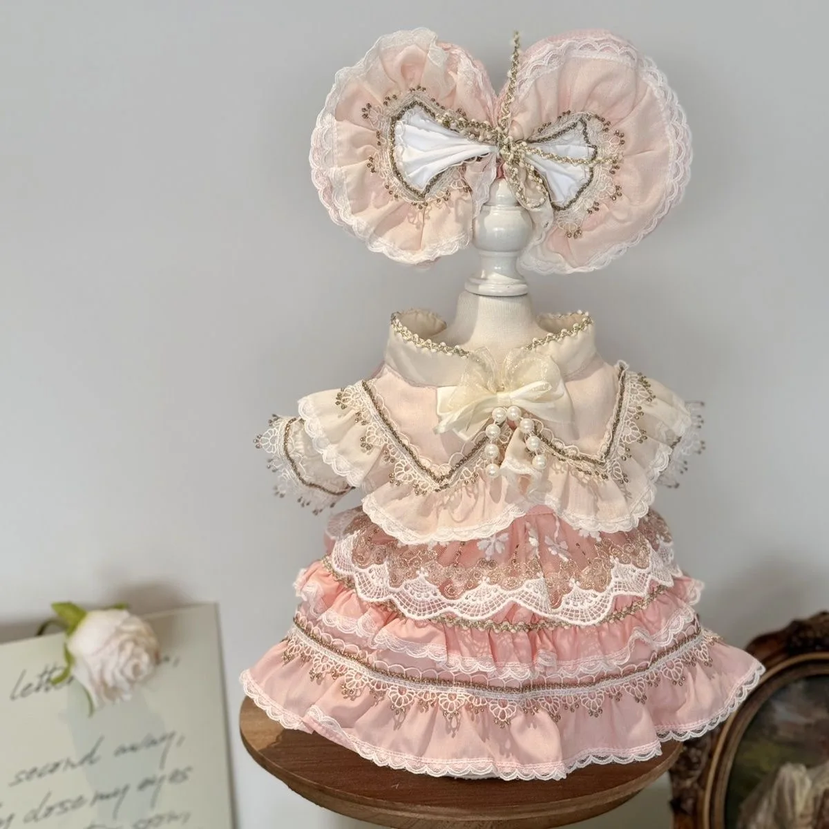 10cm 15cm 20cm 40cm 면 인형 옷, 핑크 색상 50-55cm 리본 인형 드레스 무료 배송