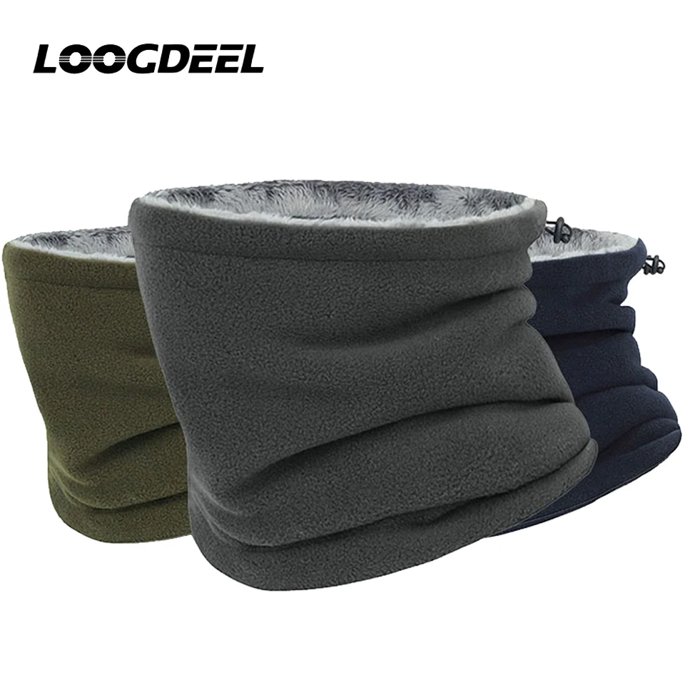 LOOGDEEL Fleece Neck Outdoor Warmer Windproof Scarf Camping Hiking Balaclava Cycling Face Mask New Winter Motorcycle Warm Mask