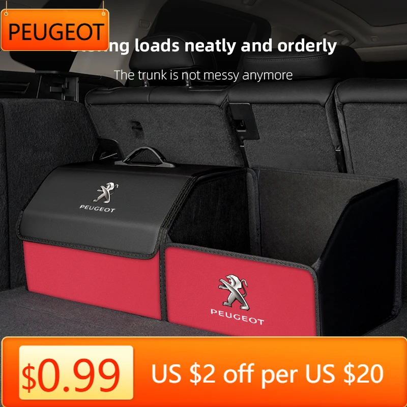

2025 Горячая сумка для хранения багажника из искусственной кожи, складная коробка для кемпинга для Peugeot 207 307 206 208 106 407 508 107 607 301 406 308 20