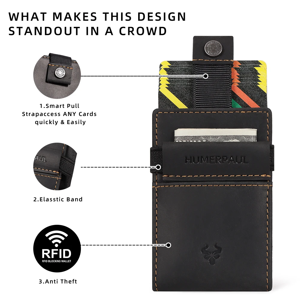 Genuine Leather RFID Anti-theft Protectors Card Holder Wallet Minimalist Slim ID Bank Cardhoder Case Portable Unisex Porte Carte