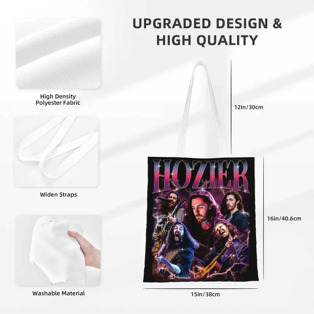 Vintage Hozier Funny Meme Canvas Tote Bag Aesthetic Large Capacity Hozier Merch HP Fan Gift Grocery Bag for Unisex