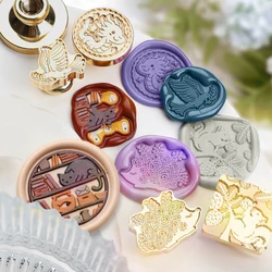 Wax Seal Embossed Stamp Head Cute Cat Birds Animals Wax Seal Stamp Head for DIY Scrapbook Invitation Card Gifts Decoration