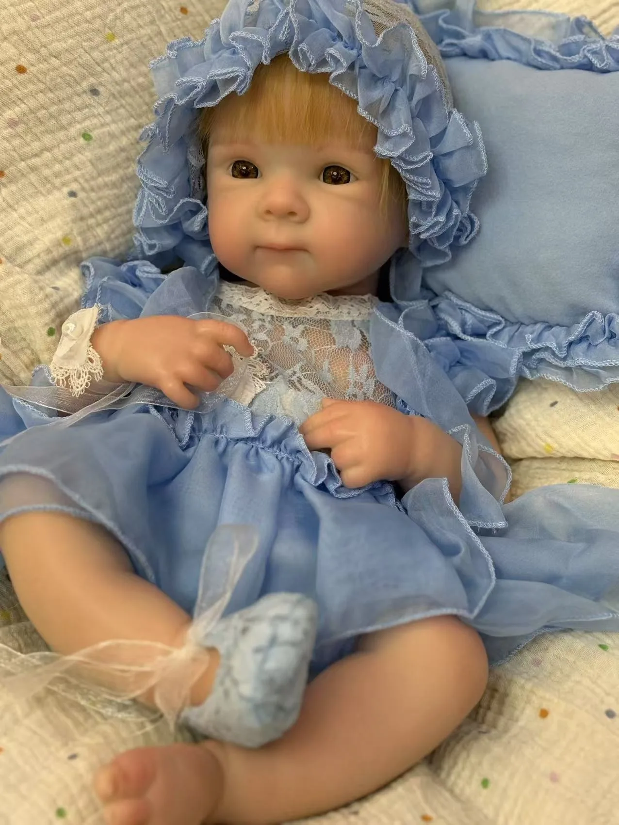 Muñeca reborn bebé 18 Inch Hand Rooted Hair Bettie Silicone Reborn Baby Girl Soft Lifelike Christmas Birthday Gift