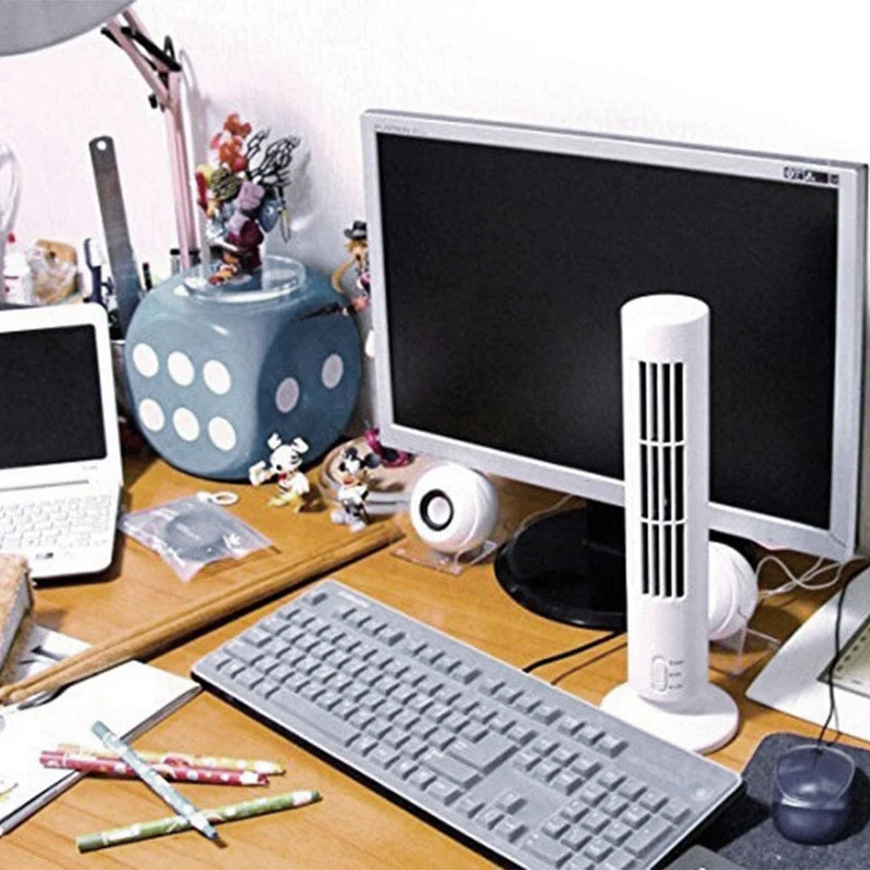 ABGR-USB Leafless Small Fan Tower Electric Fan Vertical Air Conditioner Fan Tower Fan