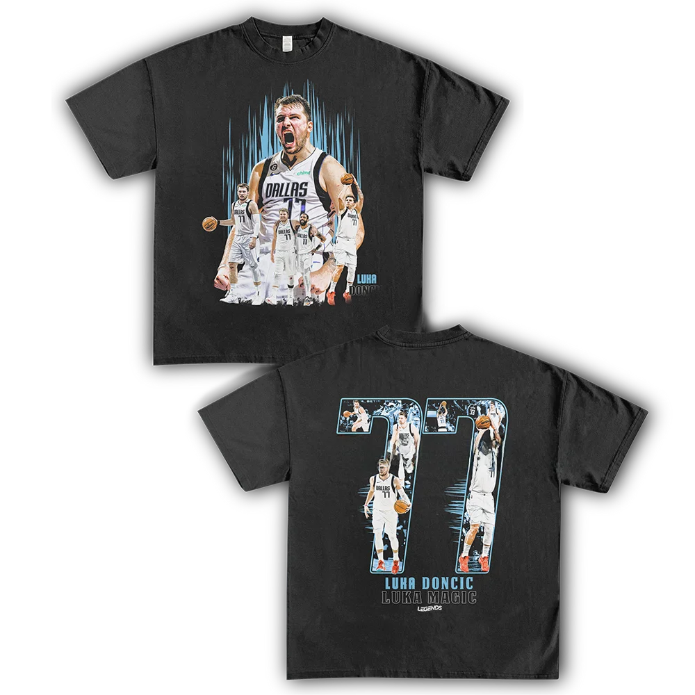 

Футболка Homage Tees Doncic с принтом американского звездного игрока, в стиле ретро, свободного кроя, из чистого хлопка, молодежная, летняя, модная.
