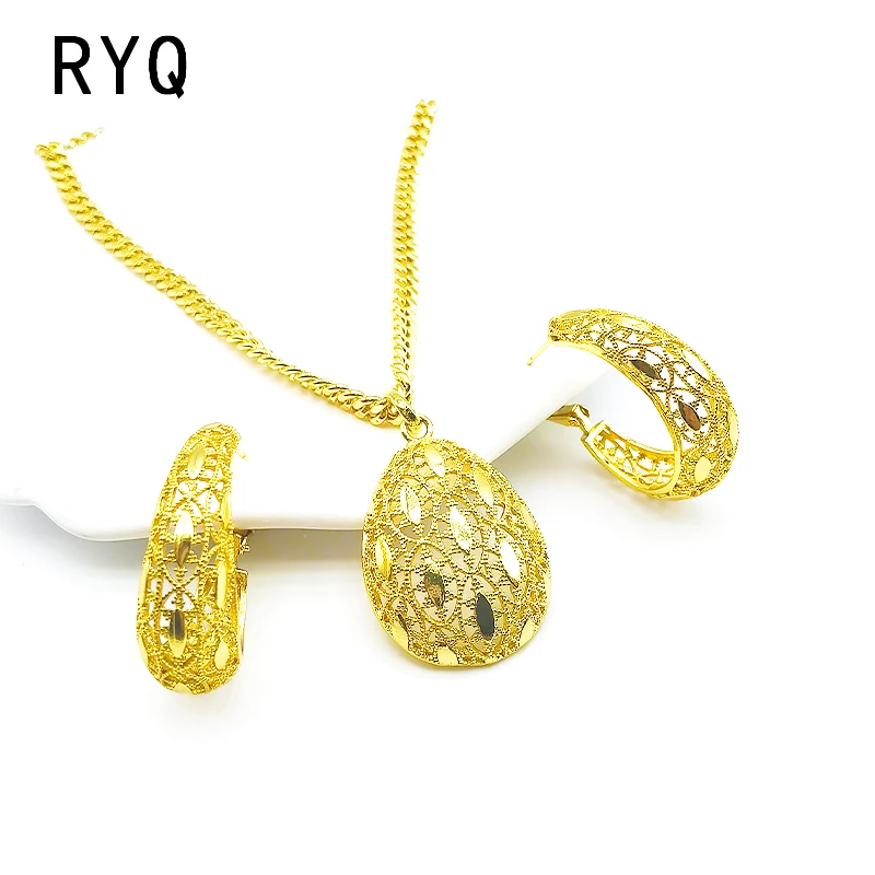 

RYQ Waterproof Jewelry Fine Woman Chains Cheap Sets Women Earing Set 2022 Necklaces Women's Promotion Vintage Choker Earrings