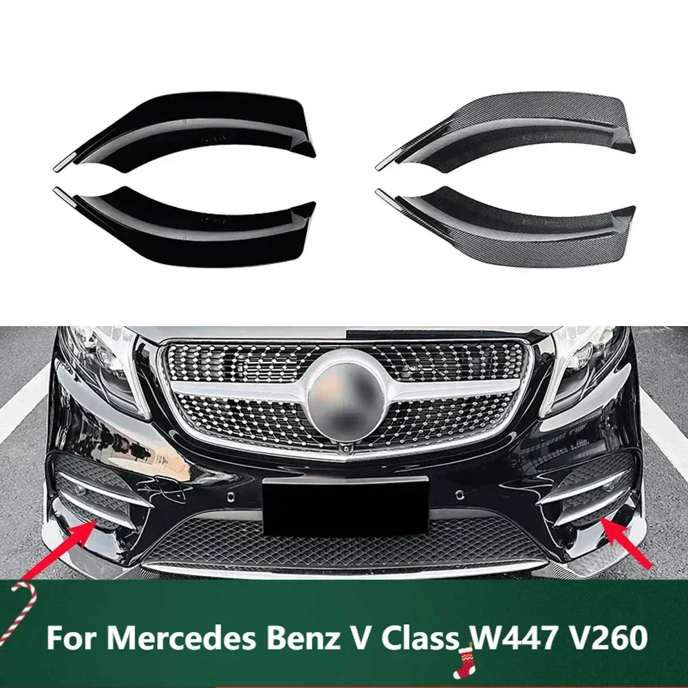 

New！for Mercedes Benz V Class W447 V260 AMG Line Spoiler Scratch Protector Car Accessories 2Pcs Front Bumper Lip Splitter Body K