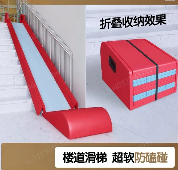 Villa household folding sliding sensory corridor Early education stairs to slide indoor soft bag hot