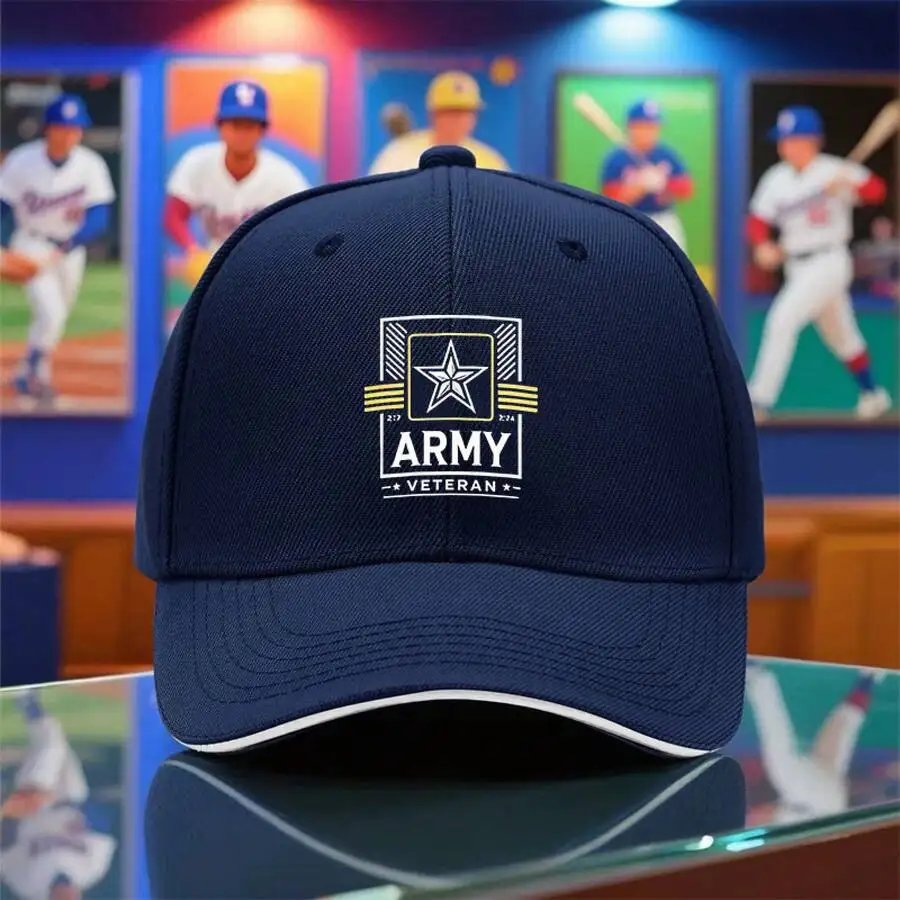 

Veteran Baseball Cap Unisex Adjustable Blue Lightweight Breathable Hat