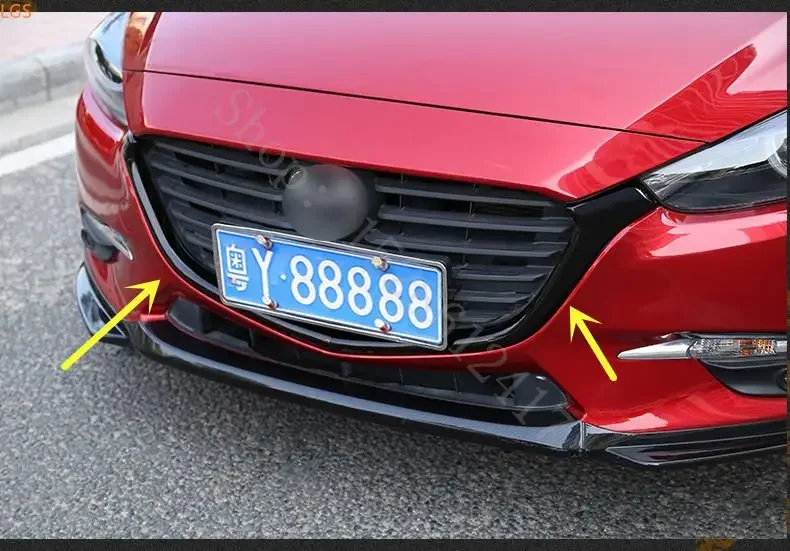 For Mazda 3 AXELA 2017-2019 High-quality ABS Stickers front grille decorative strip anti-scratch protection car accessories