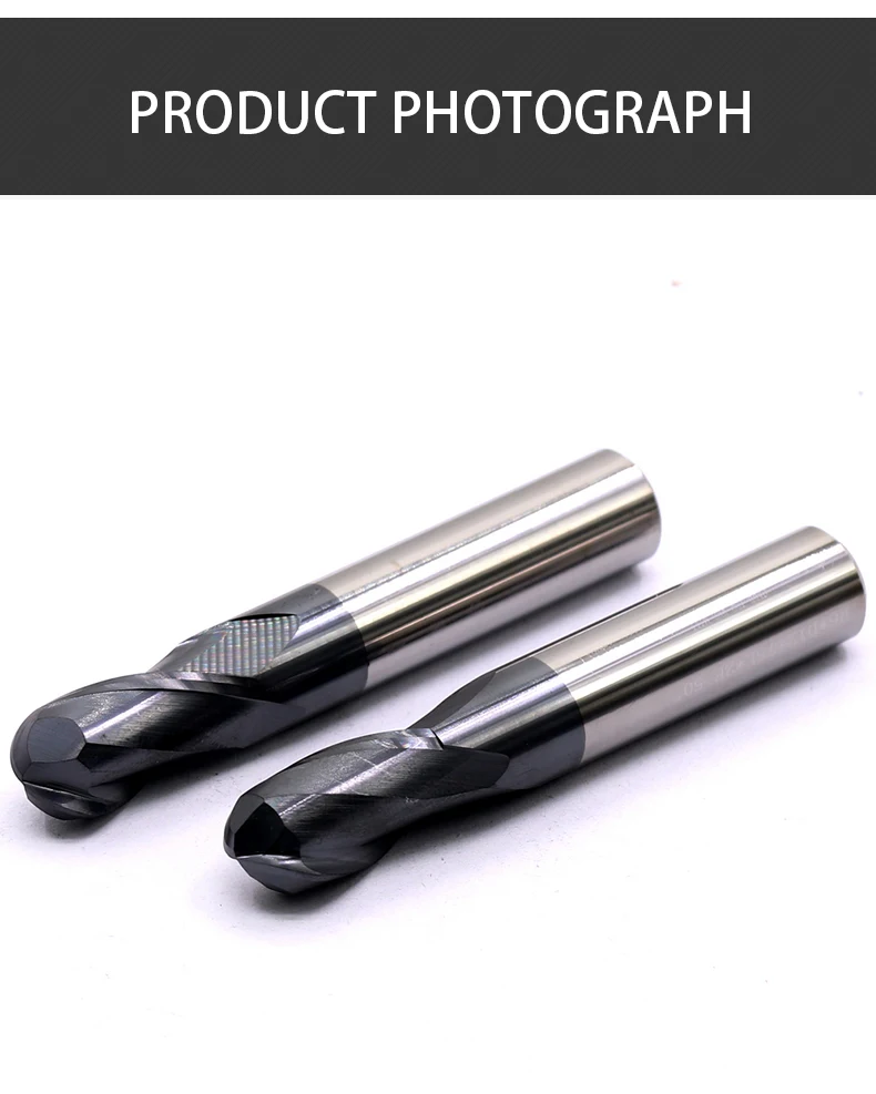 MZG 2 Flöte HRC45 HRC55 HRC65 Kugelfräser Nano-Beschichtung Hartstahl Gusseisen Hartmetallwerkzeug Wolframfräser R0.5-R6.0 – Detail 6