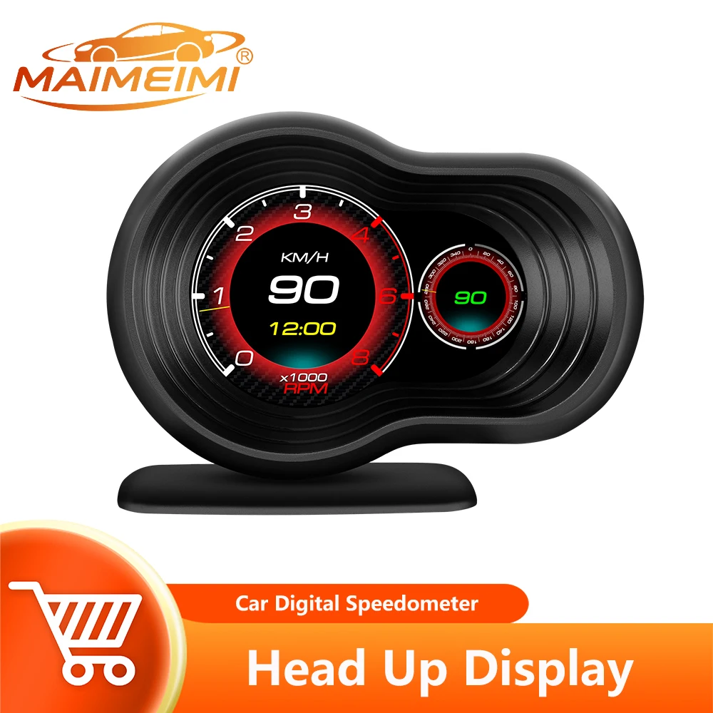 F9-OBD Car OBD2 GPS HUD Head Up Smart Digital Speedometer Display Meter Gauge All in One Water Temperature Fuel Pressure Tester