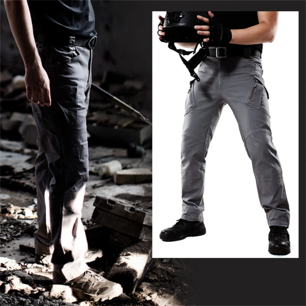 

Men’s Tactical Cargo Pants - Outdoor Loose-Fit Multi-Pocket Combat Pants, Stretch Cotton Workwear