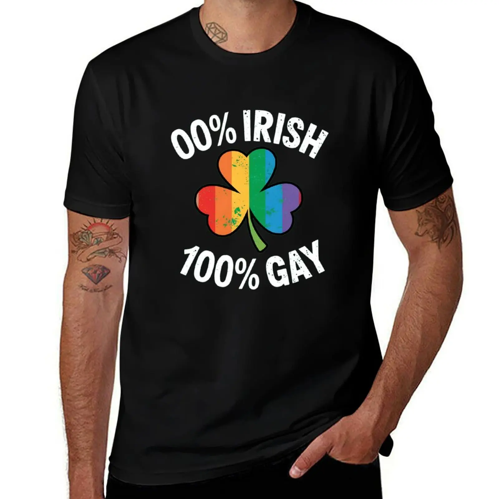

0% Irish 100% Gay Funny St. Saint Patrick's Day T-Shirt Funny t-shirts shirts graphic mens clothing