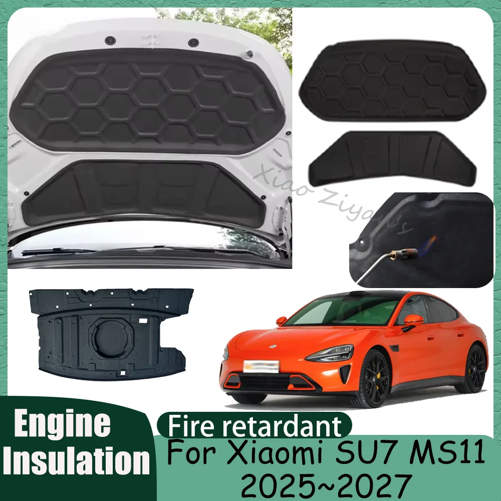 For Xiaomi SU7 MS112025~2027 2026 Car Front hood linin Engine Thermal Insulation Soundproof Cotton Trunk Cover Accessories