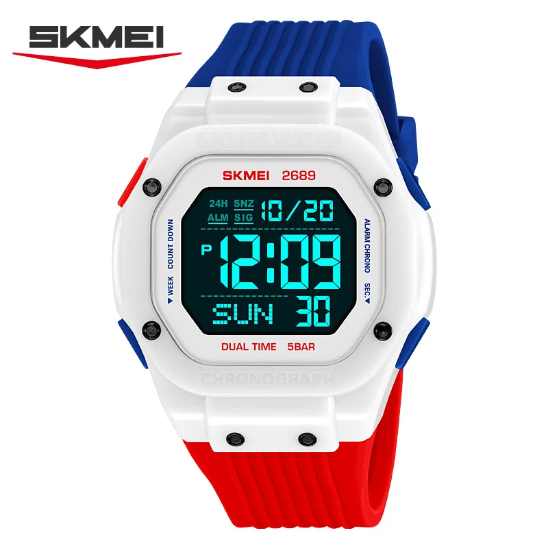 SKMEI 2689 Fashion Chronograph Digital Watches For Men And Women Outdoor Sport Wristwatch Men's Watch Alarm Clock Waterproof