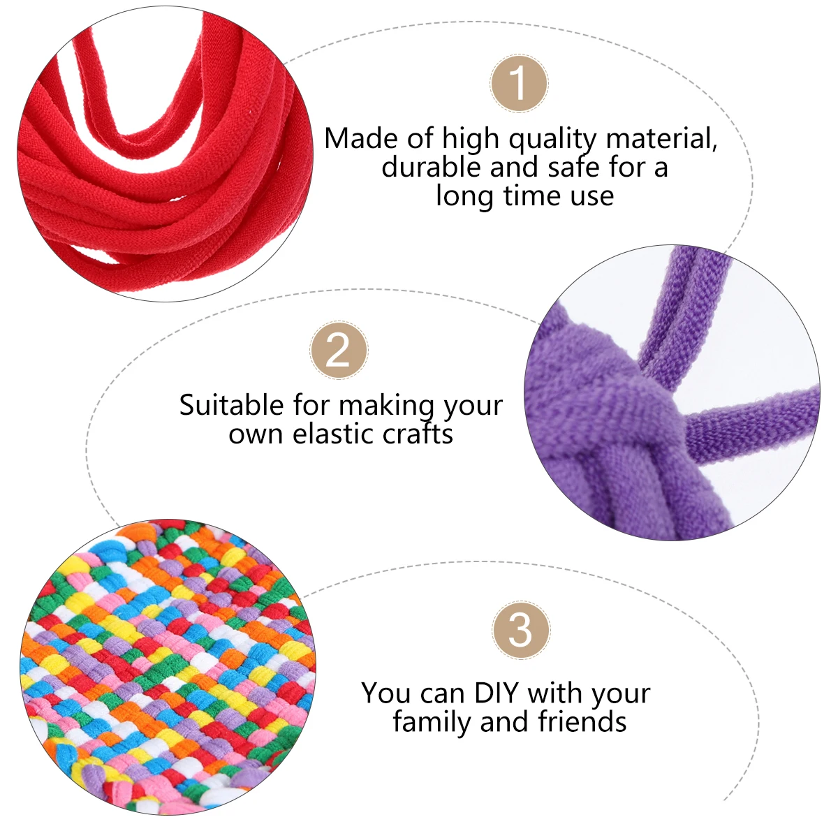 

98pcs Braided Coaster Bowl Pad Pot Holder Loom Loop Elastic Weaving Craft Bands Multicolor Crochet Hook Set Safe Durable