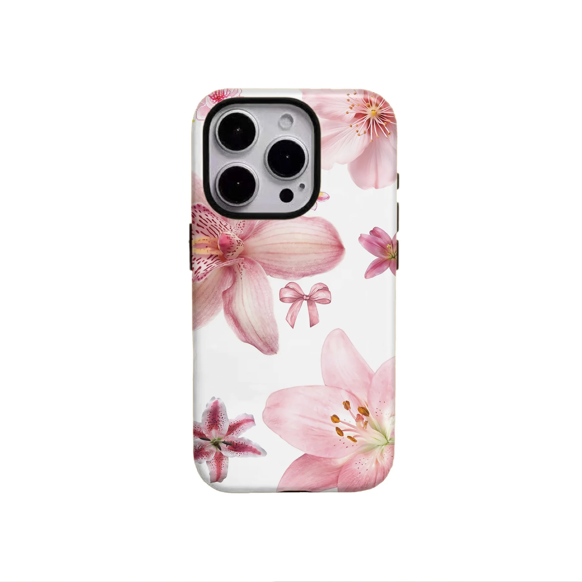 

Ins Korean Pink Stamen Case for IPHONE 17 16ProMax 15 14 13 12 11 PRO Plus Acrylic TPU Two in One Magnetic Phone Cases