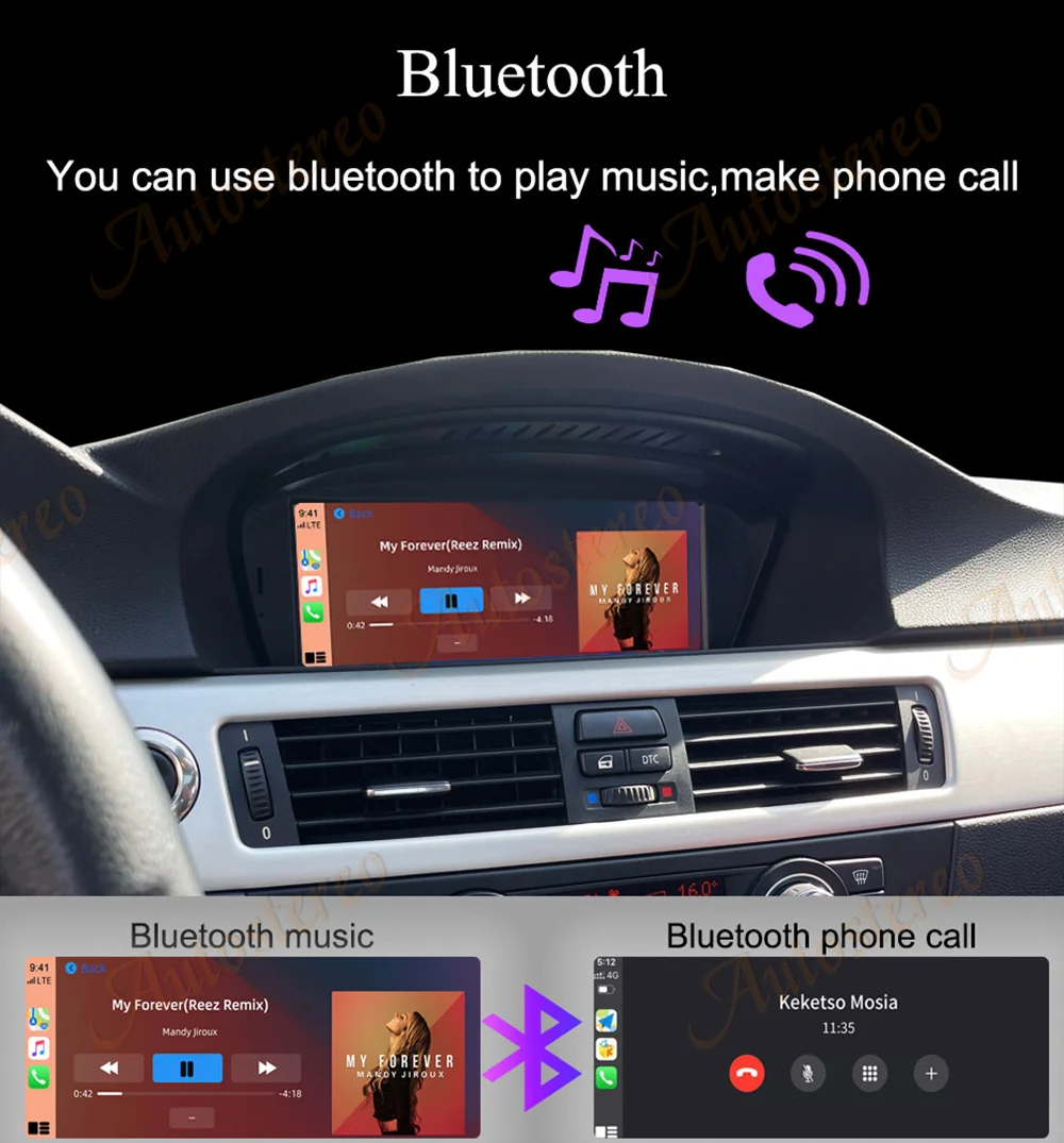 8.8 Inch Wireless CarPlay Android Auto Car Multimedia Radio For BMW 5/3 Series E