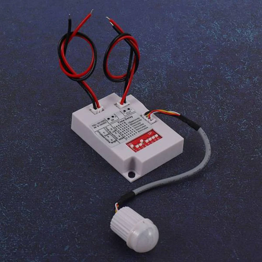 AA08-PIR Interruttore del sensore di movimento 12V 24V IR A infrarossi Induzione umana Ritardo Interruttore del relè Corridoio HA CONDOTTO LA Luce timer