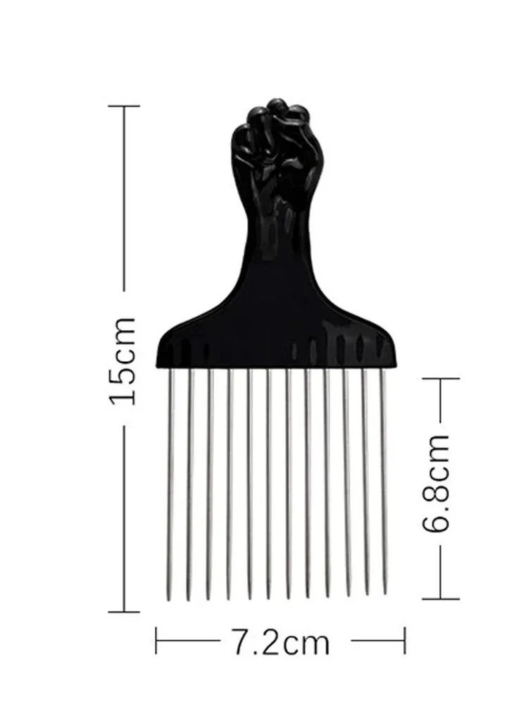 Metallkamm, Kamm im afrikanischen Stil, Kamm zum Stylen von Zöpfen, Stylingkamm für lockiges Haar für Männer und Frauen – Detail 7