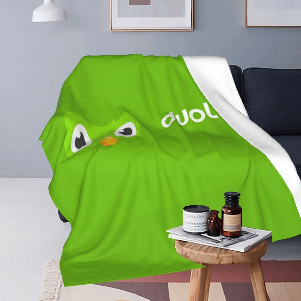 Duolingo Owl Duo Blanket Fleece Multi-function Throw Blanket Sofa Throw Blanket For Couch Bedding Office Throws Bedspread Quilt