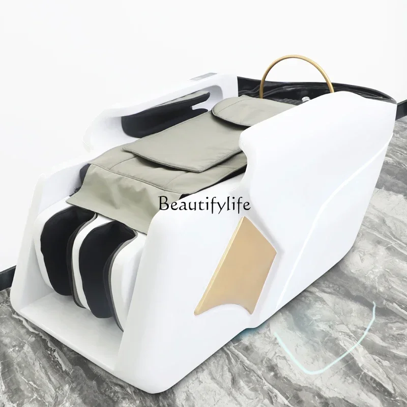 High-End Intelligent Water Circulation Automatic Electric Massage Shampoo Bed Barber Shop Constant Temperature Heating Bed