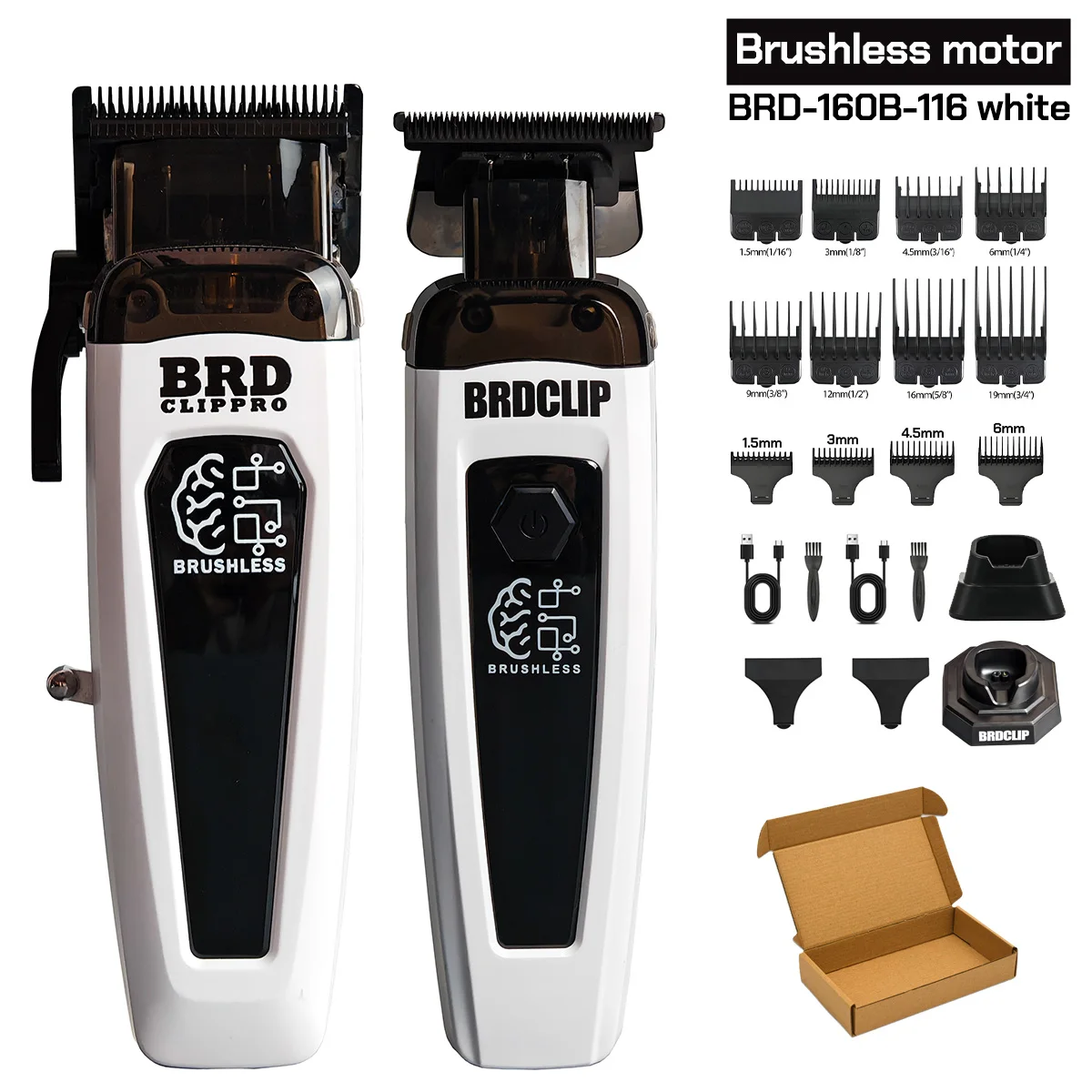 BRDCLIP 7500 RPM Borstelloze Motor Professionele Tondeuse Kapper Haar Snijmachine Kit Salon Tondeuse voor Mannen 106 078