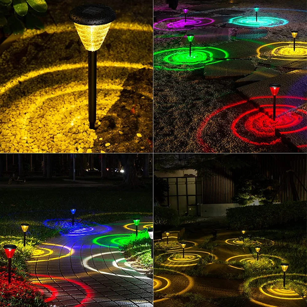 RGB Color Changing Solar Led Lights Outdoor Light Control Waterproof Courtyard Pathway Garden Decoration Lawn Landscape Lamp