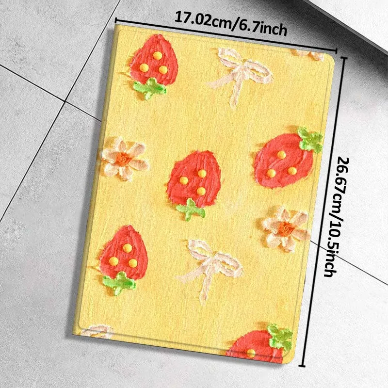 Etui na tablet Xiaomi Mi Redmi Poco Pad 2 4 5 7S 6S 6 7 8 Max Plus Ultra SE Pro K 2025 z wzorem słodkiej truskawki