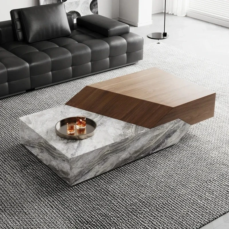 

Natural marble coffee table combination household combination table square Nordic tea table