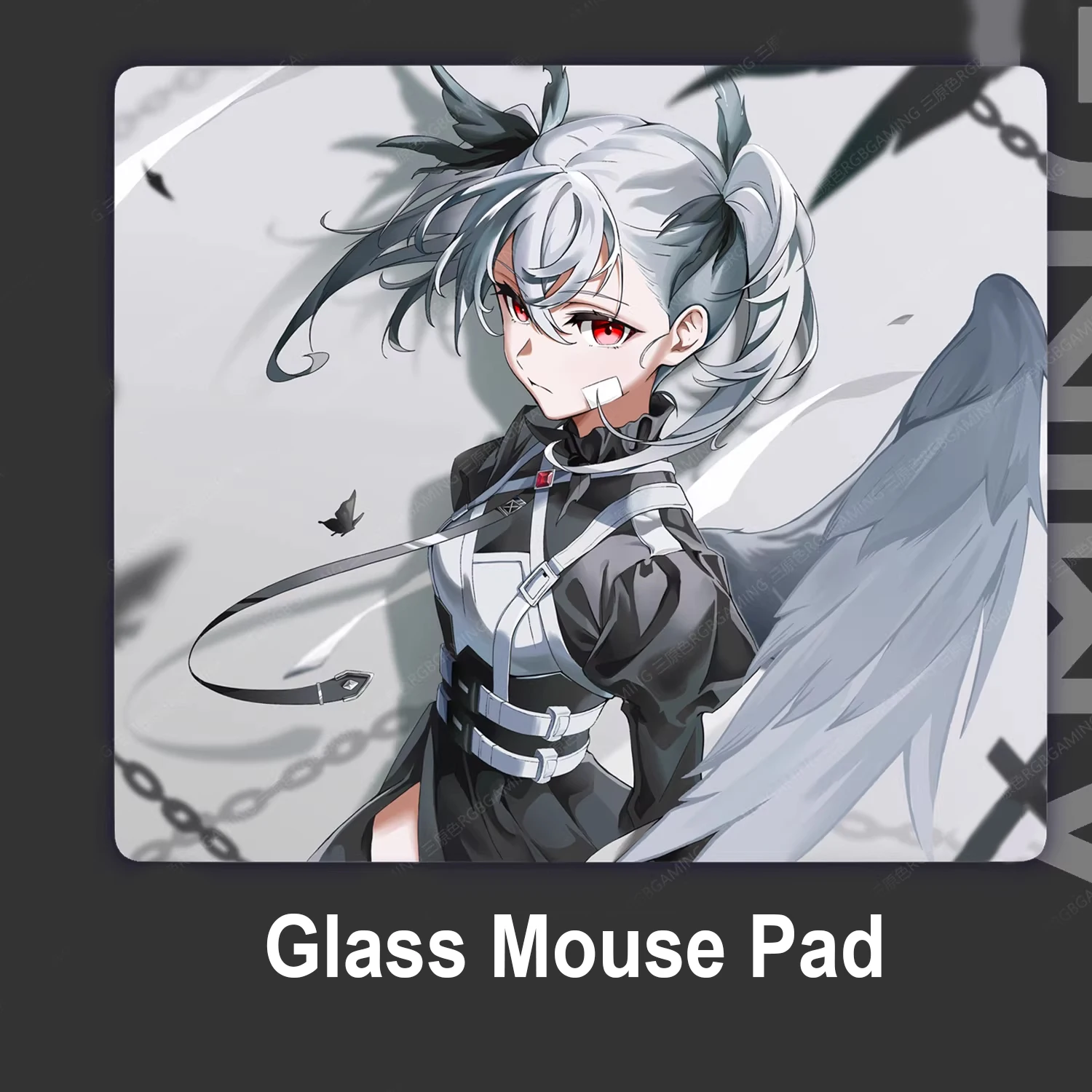 

New INS Cool Angel Anime Girl Tempered Photovoltaic Glass Gaming Mouse Pad Smooth Surface for FPS eSports & Office Home Use