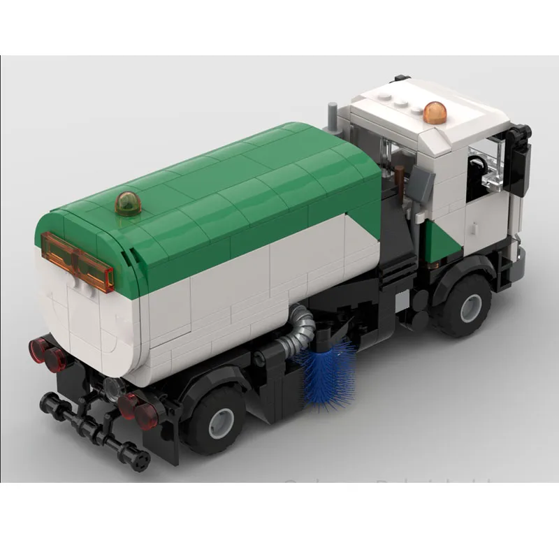 MOC-267240 City Traffic Road Street Sweeper Bausteinmodell, 403 Teile, MOC Kreatives Neujahrs-Geburtstags-Feiertags-Spielzeuggeschenk